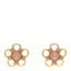 Resin CC Flower Earrings Gold Pink