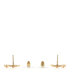 Metal Camellia CC Earrings Gold