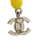 Metal Resin Strass Crystal CC Baby Chick Pendant Earrings Silver Yellow Orange