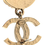 Crystal CC Medallion Drop Earrings Gold