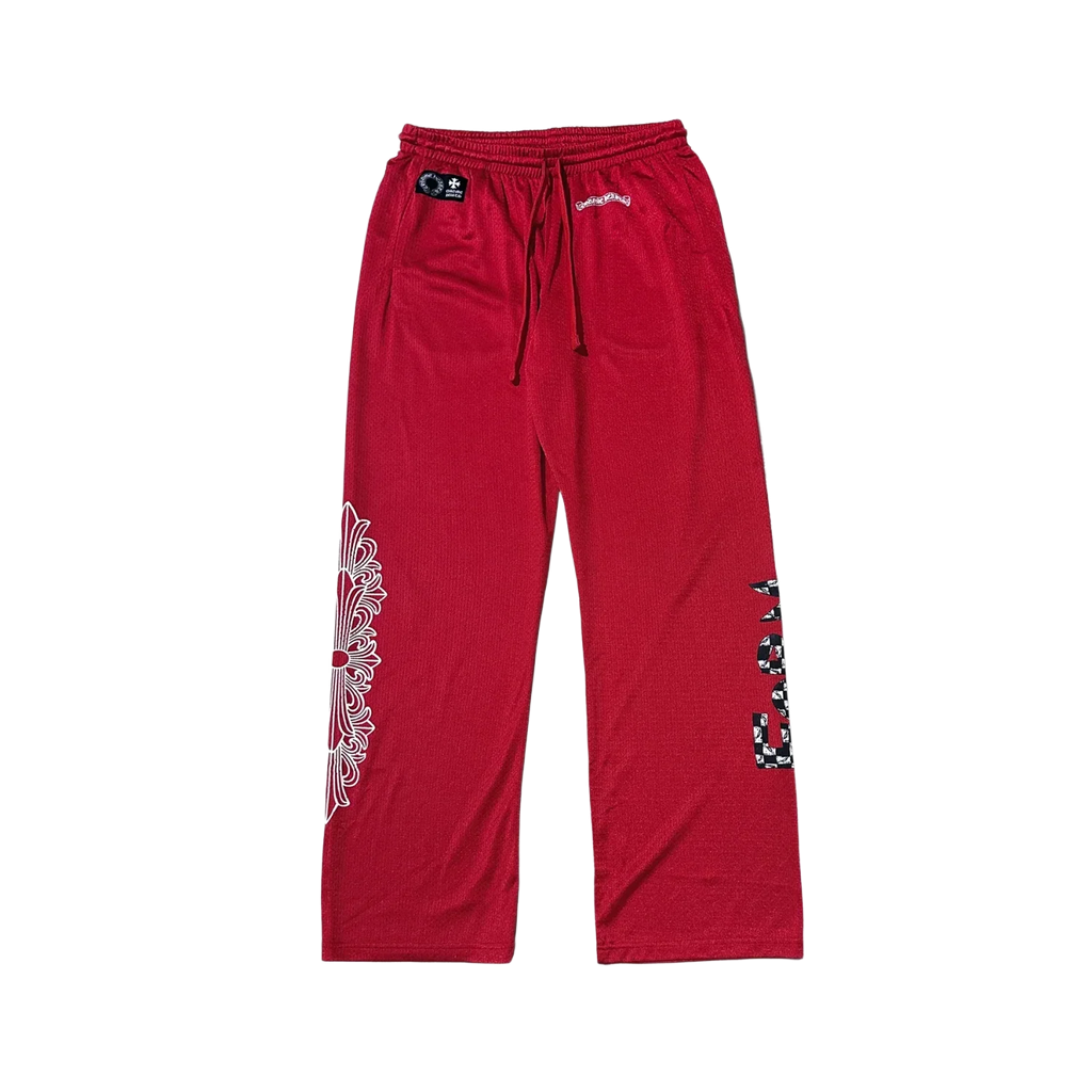 Chrome Hearts Matty Boy Mesh Varsity Red Pants