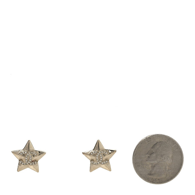 Crystal Star CC Stud Earrings Silver Main Image