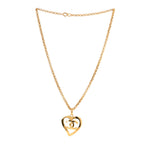 CC Heart Chain Pendant Necklace Gold