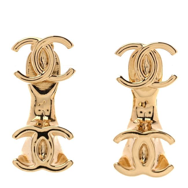 CC Turnlock Drop Earrings Gold Hover Image