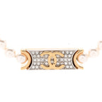 Metal Marble CC Chain Choker Necklace Gold White Gray