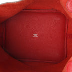 Taurillon Clemence Picotin Lock 22 MM Rouge Casaque