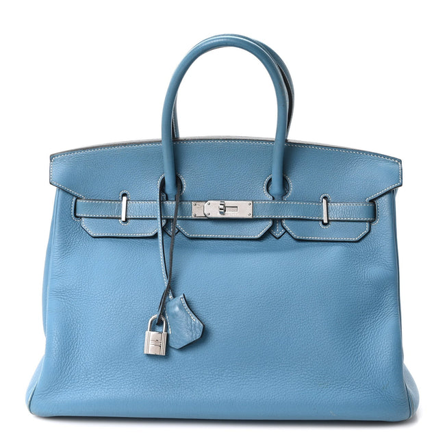 Taurillon Clemence BIRKIN 35 Blue Jean Hover Image