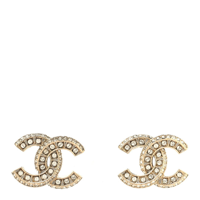 Crystal Timeless CC Earrings Light Gold Hover Image