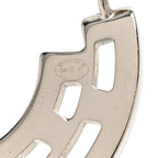 Baguette Crystal CC Hoop Earrings Silver Black