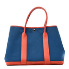 Toile Negonda Garden Party Tote 36 MM  Bleu Zanzibar Capucine