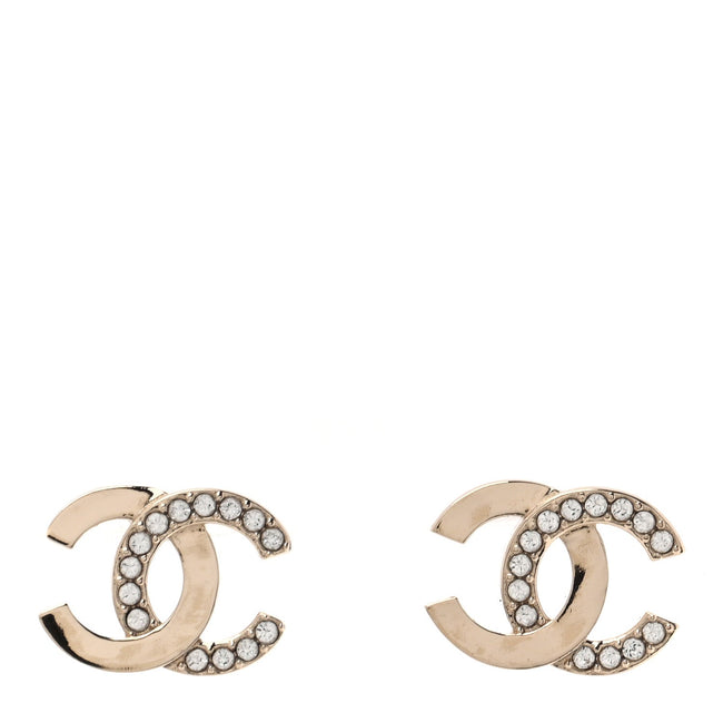Metal Crystal CC Earrings Gold Hover Image
