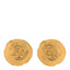 Round CC Clip On Earrings Gold