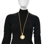 Metal Mirror Necklace Gold