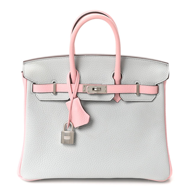 Togo Horseshoe Birkin 25  Bleu Pale Rose Sakura Hover Image