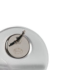 Resin Metal CC Stud Earrings Silver Pearly White