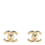 Metal CC Turnlock Earrings Gold