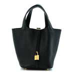 Taurillon Clemence Picotin Lock 18 PM Black