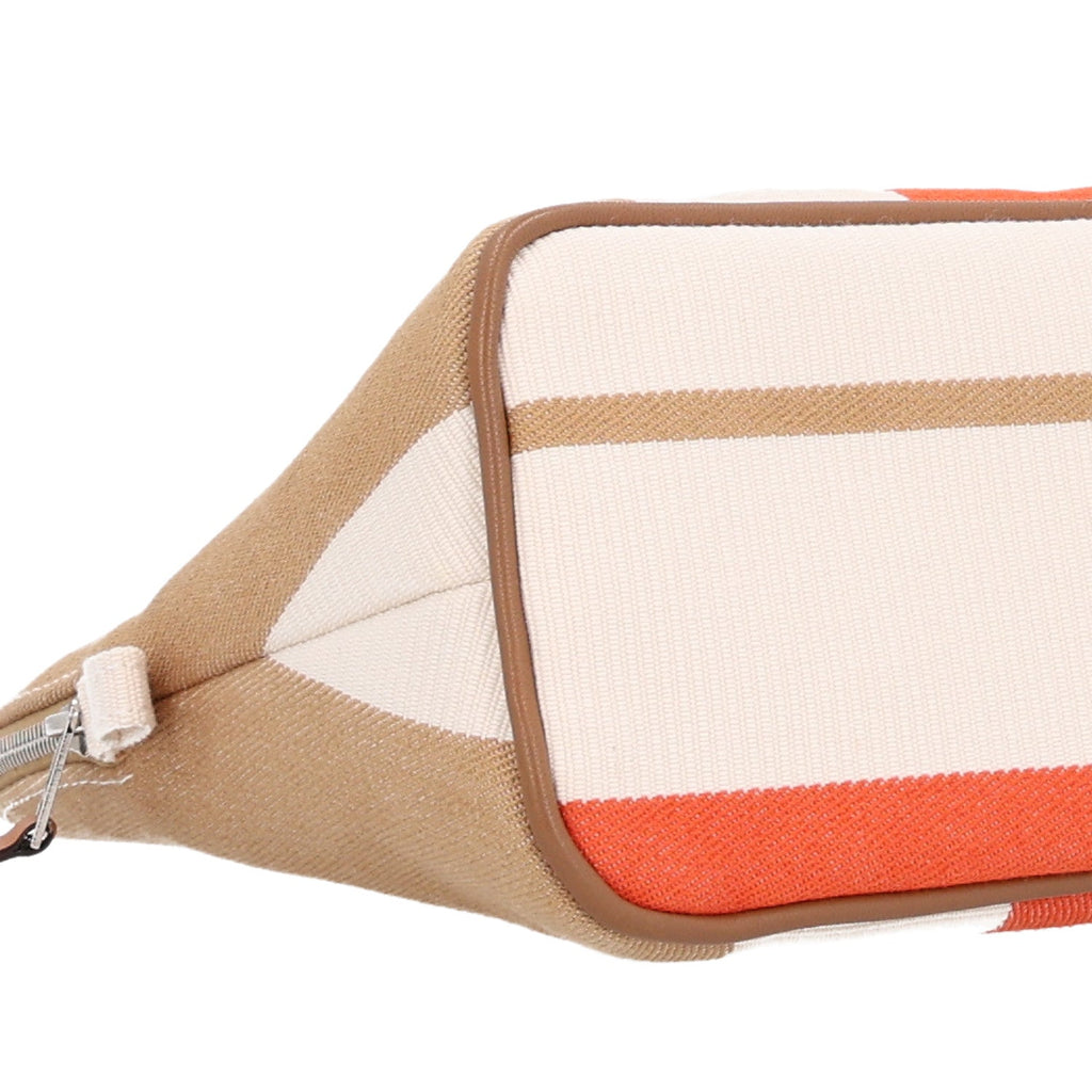 Cotton Stripe Bolide Rayures Rocabar Medium Travel Cosmetic Pouch Feu Naturel