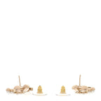Pearl Crystal Drop CC Earrings Gold White