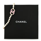 Pearl Enamel CC Choker Necklace Gold White Pink