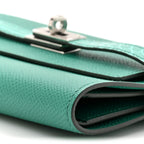 Epsom Shiny Alligator Kelly Medium Wallet Vert Jade