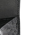 Shiny Alligator Constance Short Wallet Black