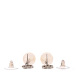 Crystal Pearl CC Drop Earrings Silver Pearly White