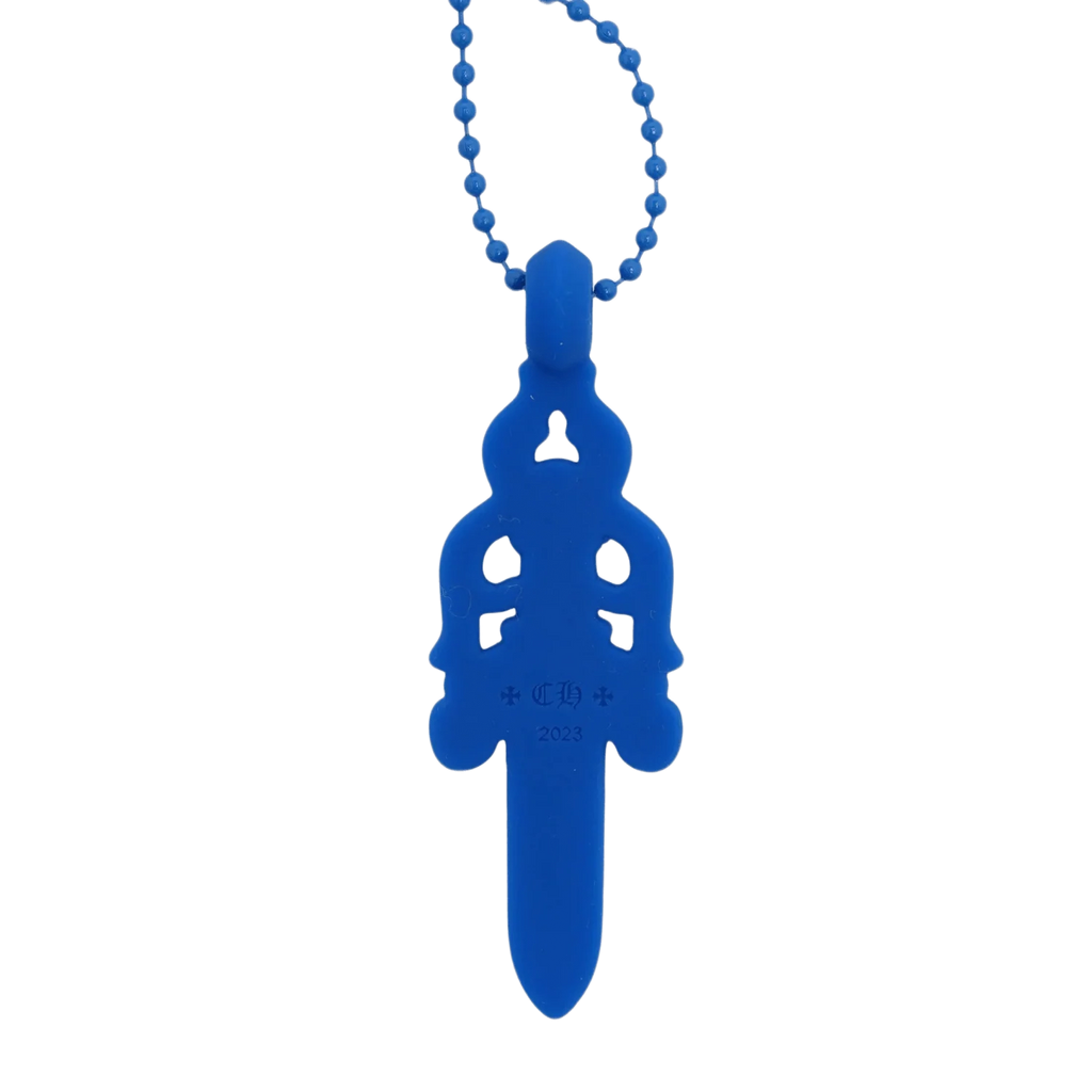 Chrome Hearts Silichrome Dagger Necklace Blue