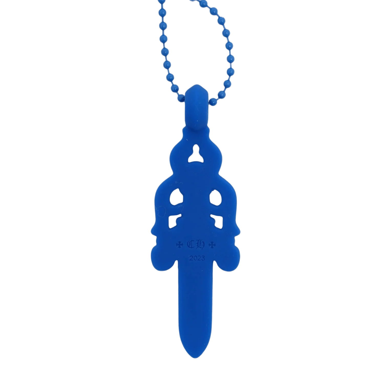 Chrome Hearts Silichrome Dagger Necklace Blue