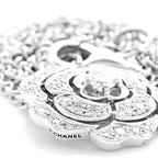 18K White Gold Diamond Bouton de Camelia Pendant Necklace