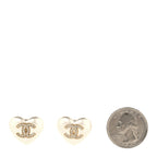 Pearl Crystal CC Heart Earrings Gold