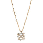 Crystal Baguette CC Necklace Gold