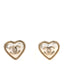Pearl CC Heart Earrings Gold