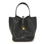 Taurillon Clemence Matte Alligator Picotin Lock Touch 22 MM Black