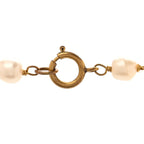 Pearl Medallion Long Necklace Gold
