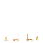 Metal CC Paris Button Stud Earrings Gold