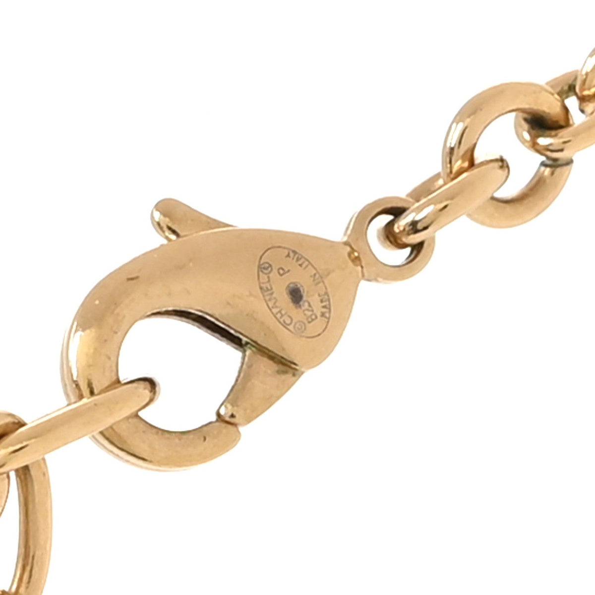 Crystal CC Heart Link Pendant Necklace Gold