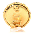 Textured CC Clip On Earrings Gold