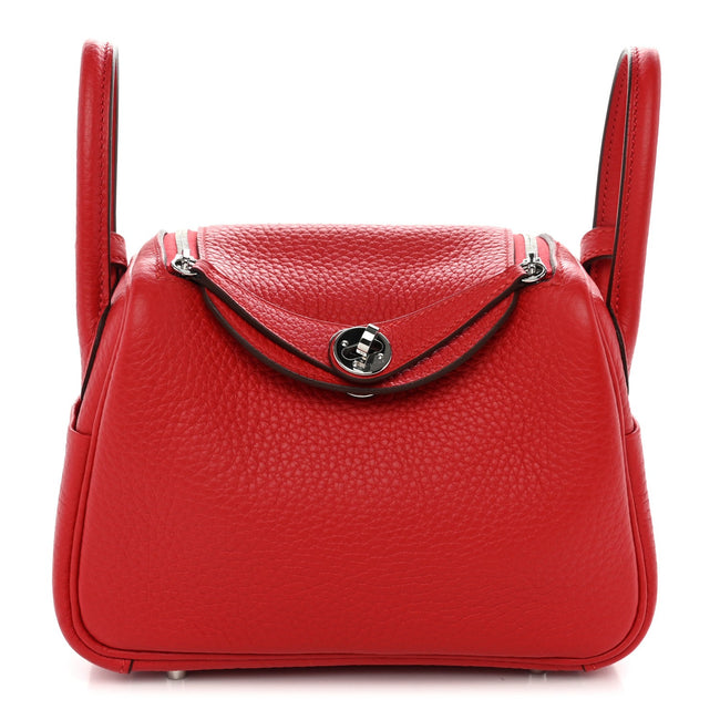 Taurillon Clemence Mini Lindy 20 Rouge Radieux Hover Image