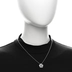 18K White Gold Diamond Bouton de Camelia Pendant Necklace