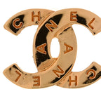 Metal CC Paris Button Stud Earrings Gold
