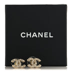 Metal Graduated Pearl Crystal CC Earrings Light Gold