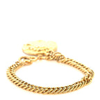 Metal Medallion Chain Bracelet Gold
