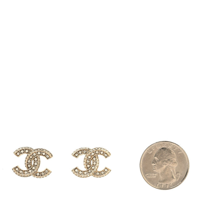 Crystal Timeless CC Earrings Light Gold Main Image