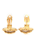 Textured CC Clip On Earrings Gold
