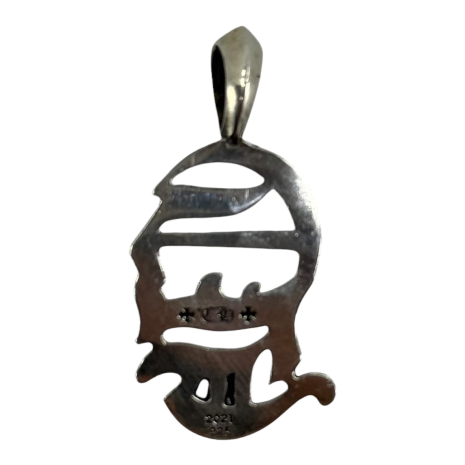 Chrome Hearts CH Logo Silver Vertical Logo Pendant