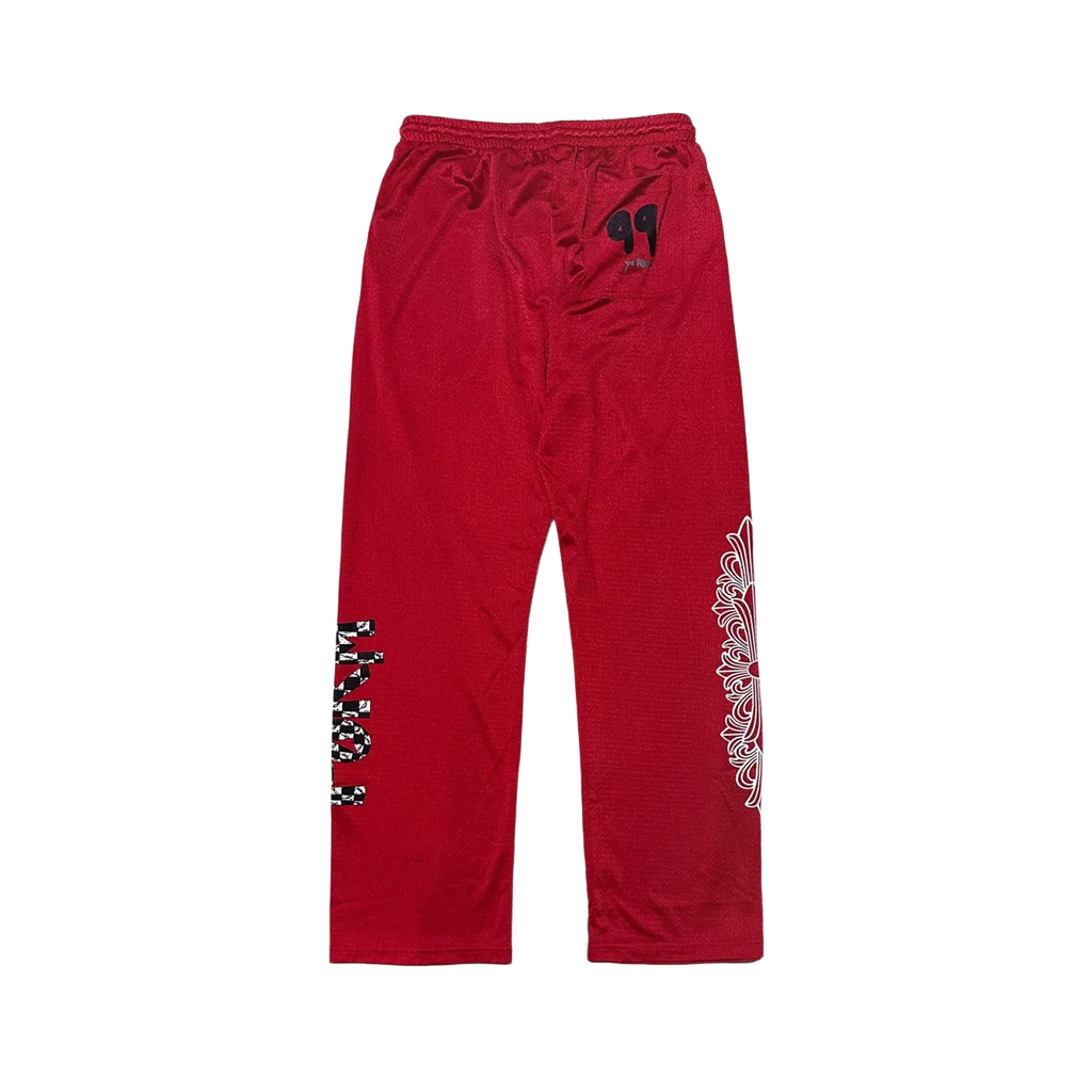 Chrome Hearts Matty Boy Mesh Varsity Red Pants