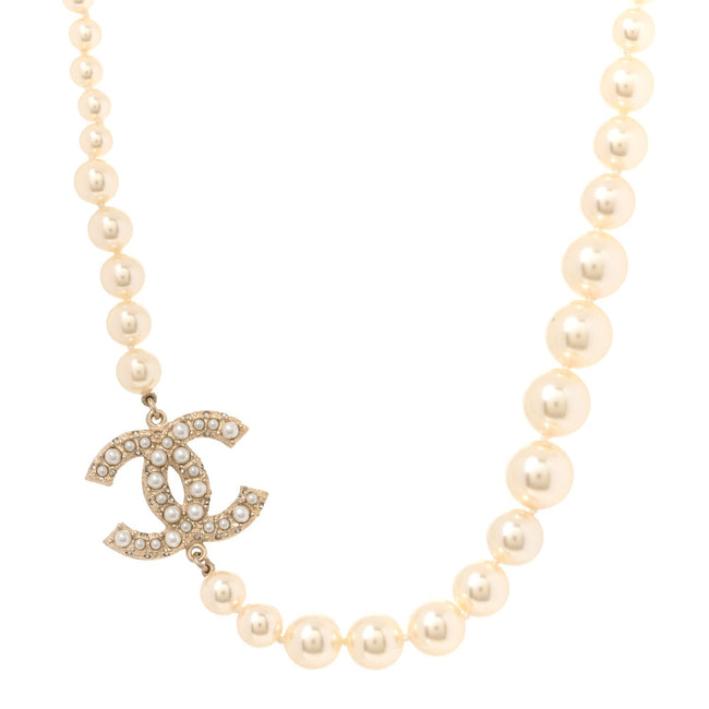 Pearl CC 100th Anniversary Necklace Light Gold Hover Image