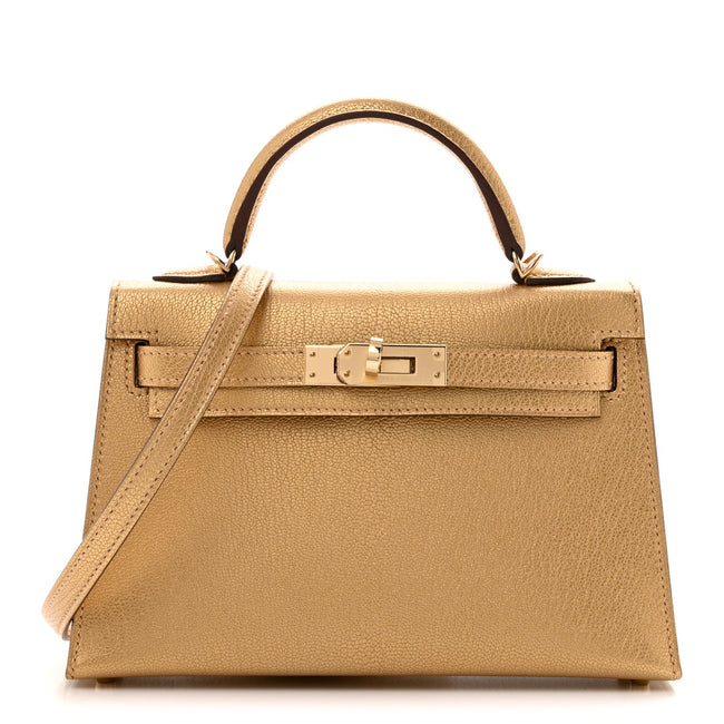 Metallic Chevre Chamkilight Mini Kelly Sellier 20 Dore Hover Image