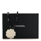 Pearl Crystal CC Camellia Necklace Ruthenium Black